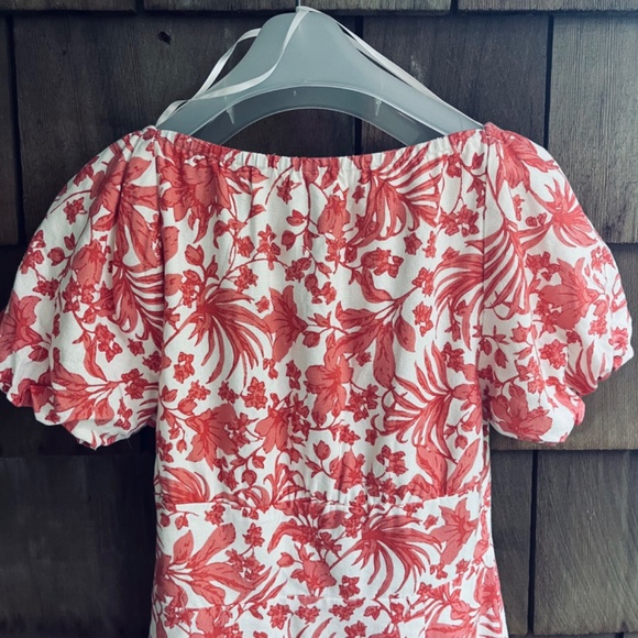 AQUA Puff Sleeve Mini Floral Lined Cotton Population Dress - Exclusive Size XS - Picture 14 of 16